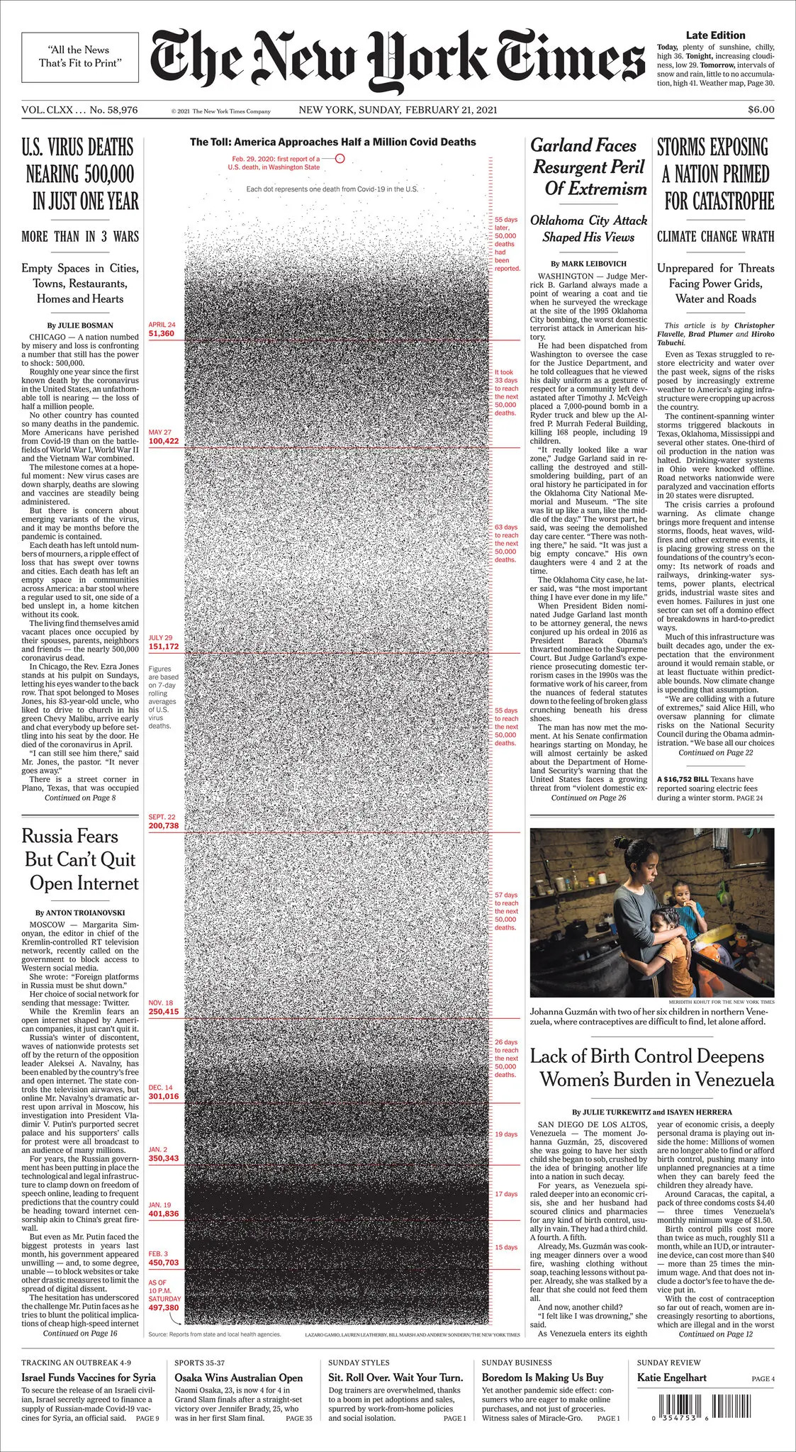 How 1 million dead were show in the print version <>